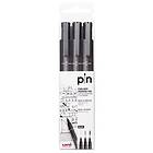Uni Pin Fineliner 200 Svart 3-p, Uni-Ball