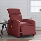 vidaXL Elektrisk massagefåtölj vinröd konstläder 3206746