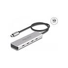 DeLock USB 10 Gbps USB Type-C™ Hub med 4 x USB Type-C™ hona med 35 cm anslutningskabel