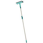 Leifheit Window Cleaner with Bristles and Telescopic Steel Handle