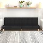 vidaXL Bäddsoffa 2-sits svart tyg 375756