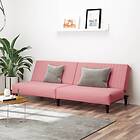 vidaXL Bäddsoffa 2-sits rosa sammet 375930