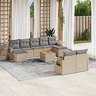 vidaXL Soffgrupp för trädgård med dynor 10 delar mixbeige konstrotting 3257109