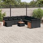 vidaXL Loungegrupp med dynor 12 delar svart konstrotting 3260655