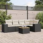 vidaXL Loungegrupp med dynor 6 delar svart konstrotting 3257764