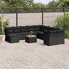 vidaXL Loungegrupp med dynor 12 delar svart konstrotting 3223976