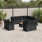 vidaXL Loungegrupp med dynor 12 delar svart konstrotting 3223941