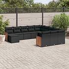 vidaXL Loungegrupp med dynor 12 delar svart konstrotting 3260662