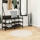 vidaXL Matta långluggad modern gräddvit Ø 80 cm 375243
