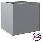 vidaXL Odlingslådor 2 st silver 49x47x46 cm galvaniserat stål 841570