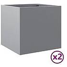 vidaXL Odlingslådor 2 st silver 32x30x29 cm galvaniserat stål 841546