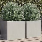 vidaXL Odlingslådor 2 st silver 32x30x29 cm rostfritt stål 841544