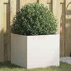vidaXL Odlingslåda vit 42x40x39 cm kallvalsat stål 841549