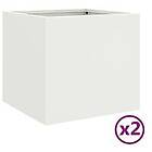 vidaXL Odlingslådor 2 st vit 32x30x29 cm kallvalsat stål 841538