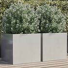 vidaXL Odlingslådor 2 st silver 49x47x46 cm rostfritt stål 841568