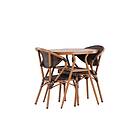Venture Design Abrantes cafégrupp Brun/brun 2 stolar & bord 80 cm