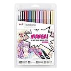 Tombow Brush Pen Ritpennor ABT Dual Brush Manga Shojo 10-pack
