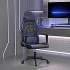 vidaXL Gamingstol med massage svart och blå konstläder 345423