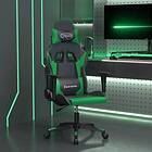 vidaXL Gamingstol med massage svart och grön konstläder 345448