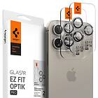 Spigen iPhone 15 Pro/iPhone 15 Pro Max Kameralinsskydd GLAS.tR EZ Fit Optik Pro 2-pack Natural Titanium