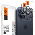 Spigen iPhone 15 Pro/iPhone 15 Pro Max Kameralinsskydd GLAS.tR EZ Fit Optik Pro 2-pack Blue Titanium