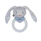 Smallstuff Rattle Silicone Ring w. Knitted Bunny Light Blue