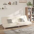vidaXL Bäddsoffa 2-sits gräddvit tyg 375726