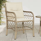 vidaXL Trädgårdsstolar med dynor 2 st beige konstrotting 365156