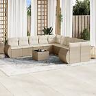 vidaXL Loungegrupp för trädgården m. dynor 11 delar beige konstrotting 3254255