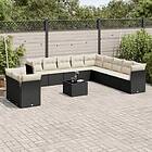 vidaXL Loungegrupp med dynor 12 delar svart konstrotting 3217886