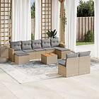 vidaXL Soffgrupp för trädgård med dynor 10 delar mixbeige konstrotting 3226381