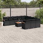 vidaXL Loungegrupp med dynor 12 delar svart konstrotting 3226433