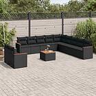 vidaXL Loungegrupp med dynor 12 delar svart konstrotting 3226132