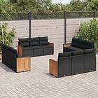 vidaXL Loungegrupp med dynor 12 delar svart konstrotting 3259913