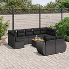 vidaXL Loungegrupp 10 delar med svarta dynor konstrotting 3257483