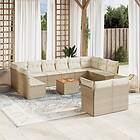vidaXL Soffgrupp för trädgården med dynor 13 delar beige konstrotting 3256247