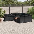 vidaXL Loungegrupp för trädgården m. dynor 11 delar konstrotting svart 3226342