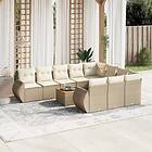 vidaXL Loungegrupp för trädgården m. dynor 11 delar beige konstrotting 3257514