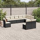 vidaXL Loungegrupp 10 delar med svarta dynor konstrotting 3227750