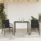 vidaXL Caféset med dynor 3 delar grå konstrotting 3212030