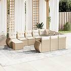 vidaXL Loungegrupp för trädgården m. dynor 11 delar beige konstrotting 3257521