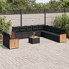 vidaXL Loungegrupp med dynor 12 delar svart konstrotting 3227812