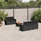 vidaXL Loungegrupp med dynor 6 delar svart konstrotting 3258184