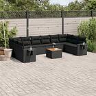 vidaXL Loungegrupp för trädgården m. dynor 11 delar konstrotting svart 3257063