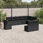 vidaXL Loungegrupp 10 delar med svarta dynor konstrotting 3258471