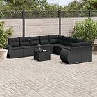 vidaXL Loungegrupp för trädgården m. dynor 11 delar konstrotting svart 3254252