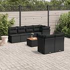 vidaXL Loungegrupp med dynor 6 delar svart konstrotting 3255845