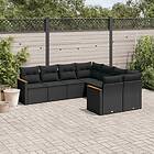 vidaXL Loungegrupp för trädgården med dynor 8 delar svart konstrotting 3258954