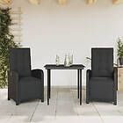 vidaXL Caféset med dynor 3 delar svart konstrotting 3212528