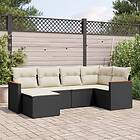 vidaXL Loungegrupp med dynor 6 delar svart konstrotting 3258577